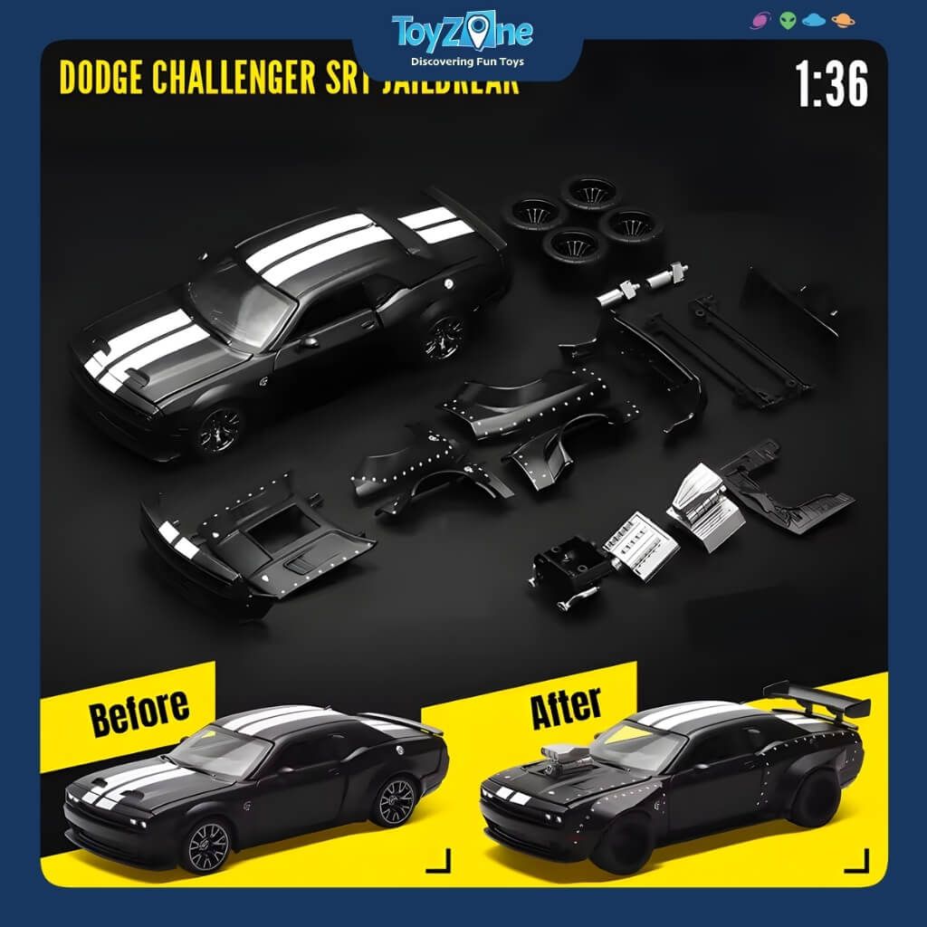 Bộ lắp ráp mô hình xe Dodge Challenger SRT Jailbreadk Model Kit 1:36 CCA