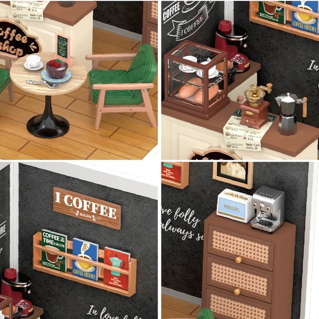 Mô hình lắp ráp nhà nhựa DIY Quán Cafe Ấm Cúng Rolife Super Creator Daily Inspiration Cafe DW001 ROBOTIME