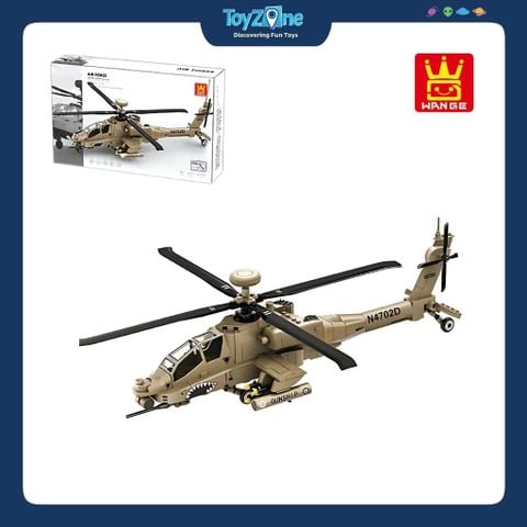 Bộ Đồ Chơi Lắp Ráp Mô Hình Máy Bay Trực Thăng Tấn Công AH-64 Apache WANGE