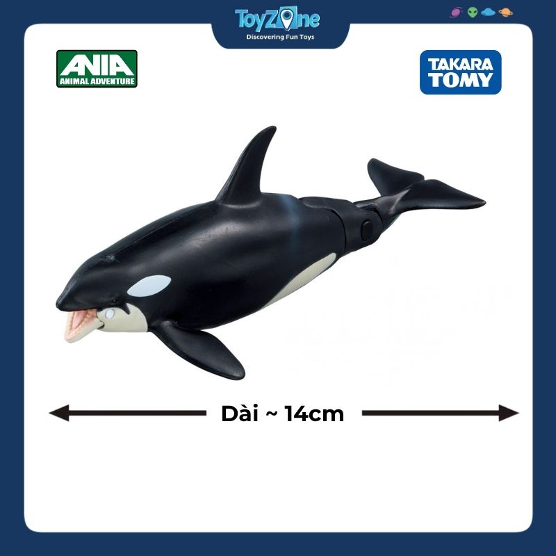 Mô hình đồ chơi Động Vật Cá Voi Sát Thủ ANIA AL-08 Killer Whale ( Floating Ver ) TAKARA TOMY