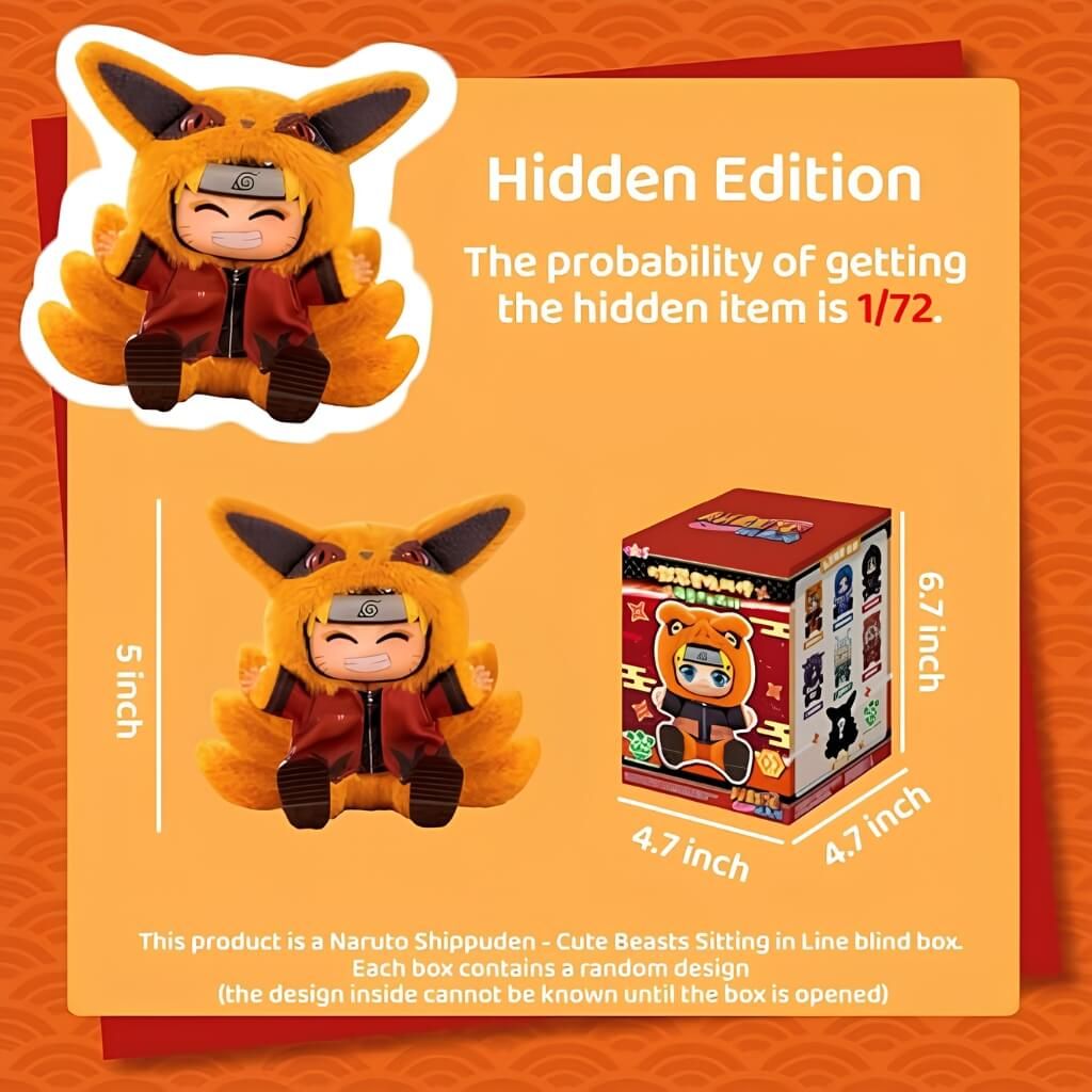 Mô hình Blind box Móc khóa Gấu bông Naruto Shippuden Cute Animals' Sit-in Party Series TOP TOY