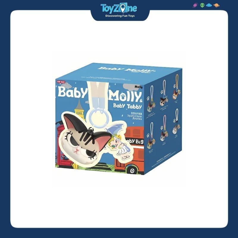 Mô hình móc khóa Blind box Baby Molly And Baby Tabby Series Squishy Charm POP MART