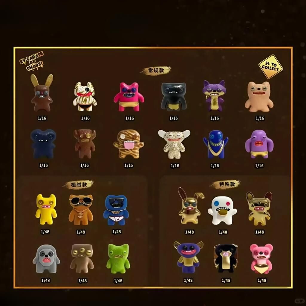 Mô hình Đồ Chơi Móc Khóa Blind Box Fuggler Ugly Funny Monster Gold Edition Series ZURU TOYS