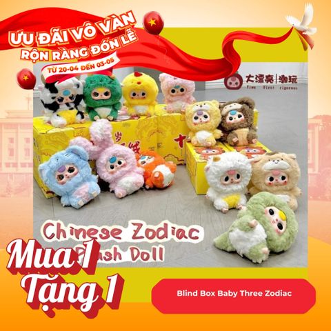 Mô hình Blind box Gấu bông Baby Three 12 Chinese Zodiac ( 12 Con Giáp ) BABY THREE
