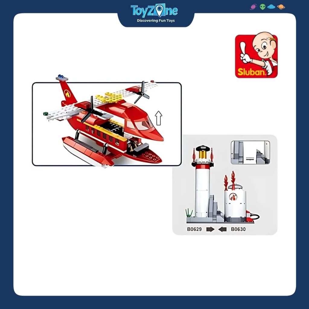 Bộ Đồ Chơi Lắp Ráp Mô Hình Thủy Phi Cơ Cứu Hỏa SLUBAN