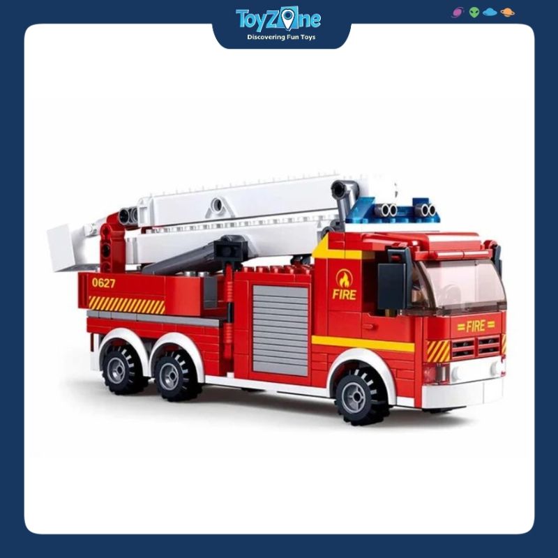  Bộ đồ chơi mô hình lắp ráp Xe thang cứu hỏa Sluban 