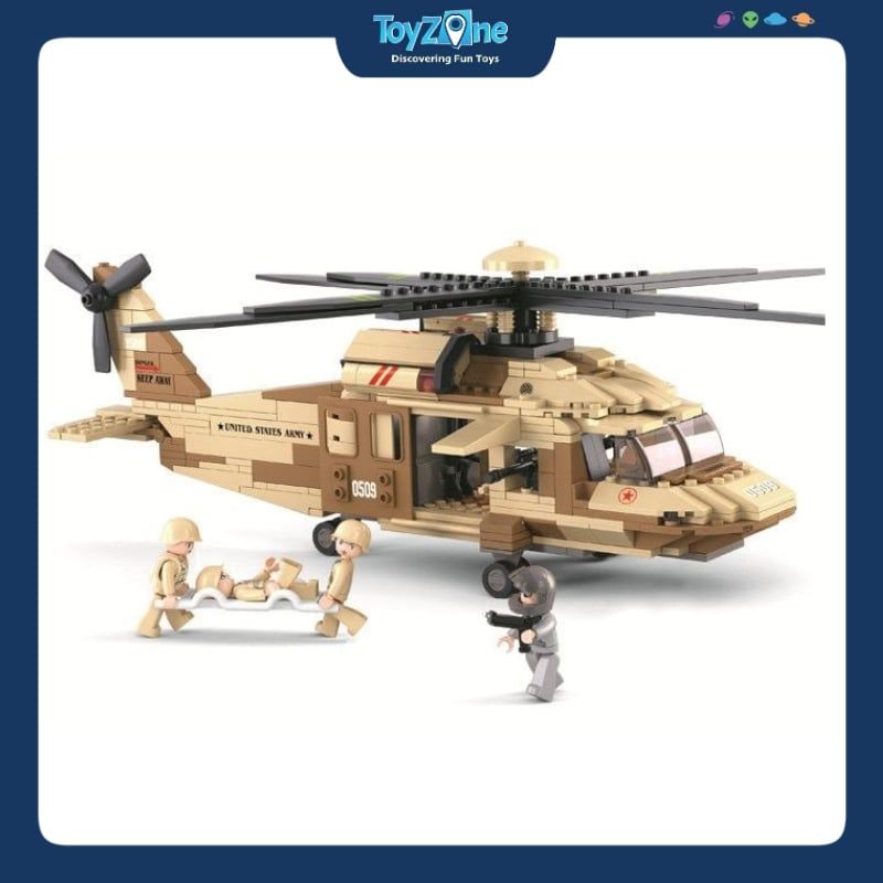 Bộ đồ chơi lắp ráp mô hình Trực Thăng Chiến Đấu SLUBAN