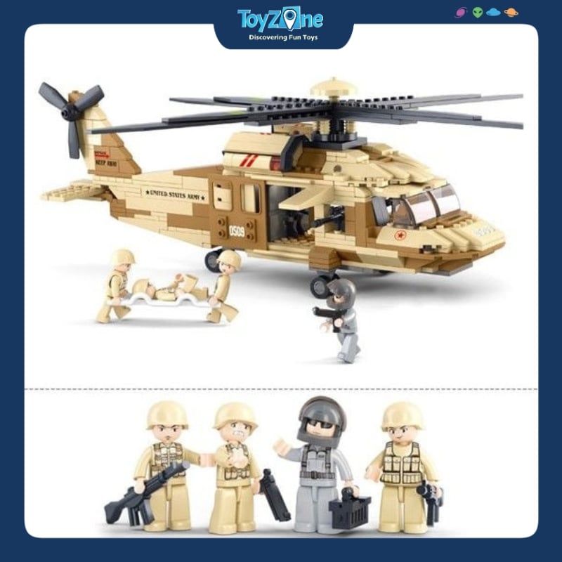 Bộ đồ chơi lắp ráp mô hình Trực Thăng Chiến Đấu SLUBAN