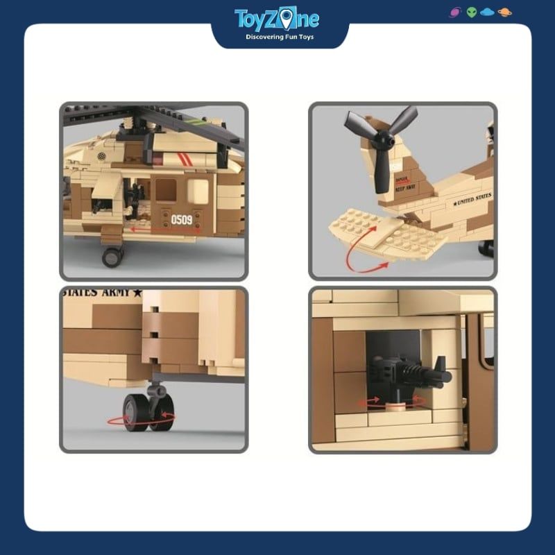 Bộ đồ chơi lắp ráp mô hình Trực Thăng Chiến Đấu SLUBAN