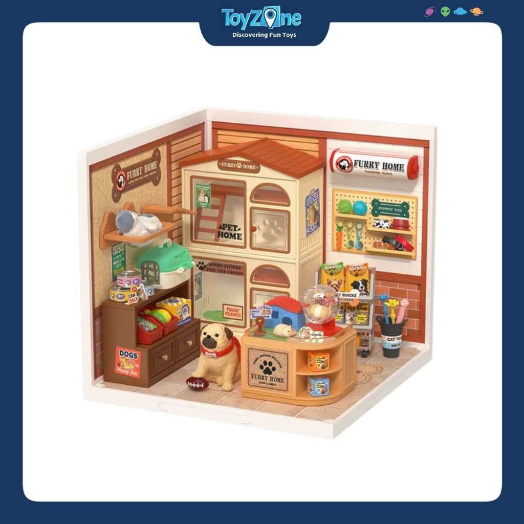 Mô hình lắp ráp nhà nhựa DIY Ngôi Nhà Ấm Áp Của Furry Rolife Super Creator Furry Friends' Home DW027 ROBOTIME