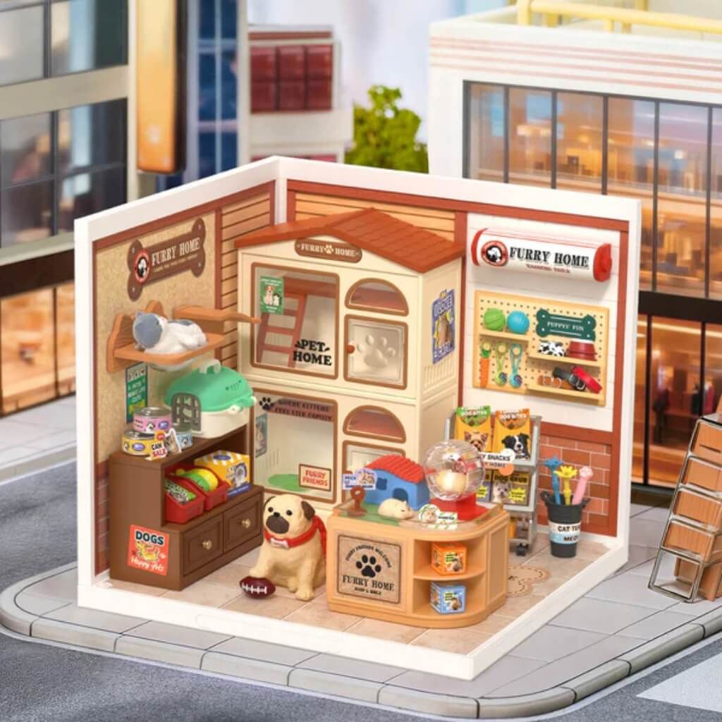 Mô hình lắp ráp nhà nhựa DIY Ngôi Nhà Ấm Áp Của Furry Rolife Super Creator Furry Friends' Home DW027 ROBOTIME