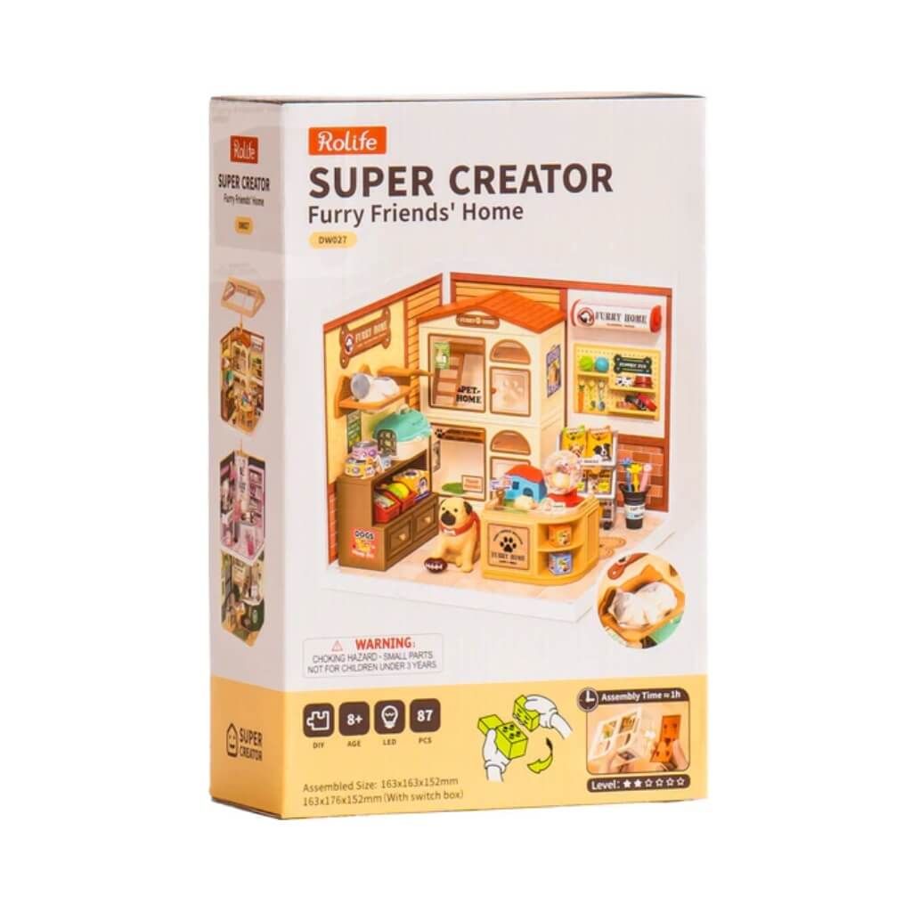 Mô hình lắp ráp nhà nhựa DIY Ngôi Nhà Ấm Áp Của Furry Rolife Super Creator Furry Friends' Home DW027 ROBOTIME