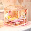 Mô hình lắp ráp nhà nhựa DIY Phòng Ngủ Hồng Đáng Yêu Rolife Super Creator Lovely Pink Bedroom DW016 ROBOTIME