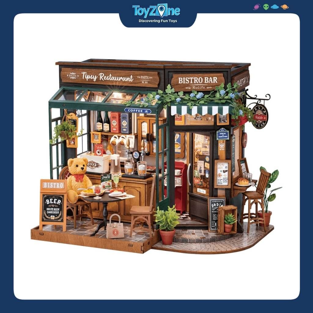 Mô hình lắp ráp nhà gỗ DIY Nhà Hàng Tipsy Rolife Tipsy Restaurant ROBOTIME