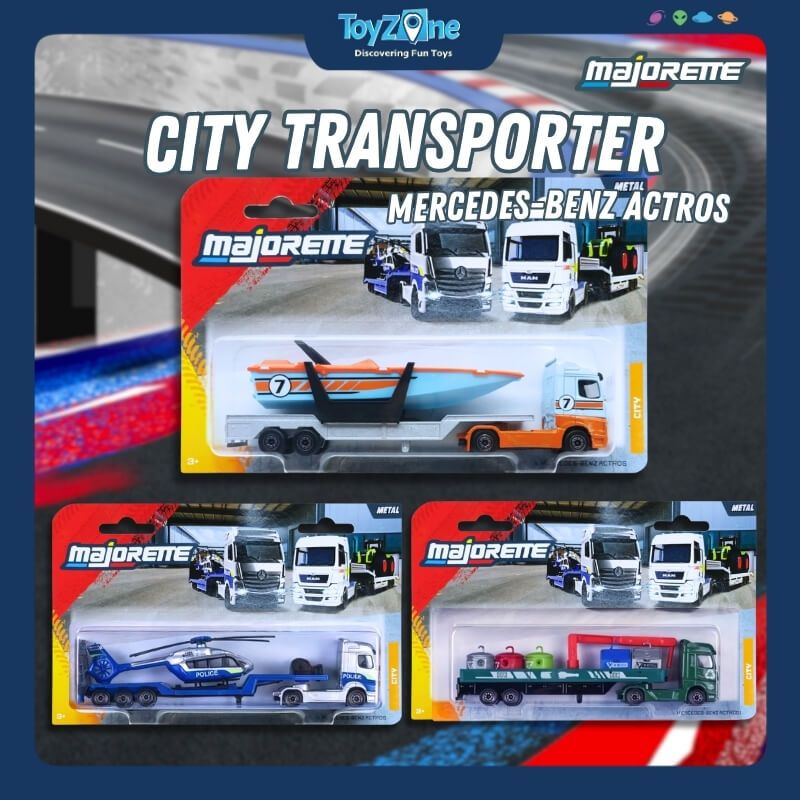  Đồ chơi mô hình xe City Transporter Mercedes-Benz Actros MAJORETTE 
