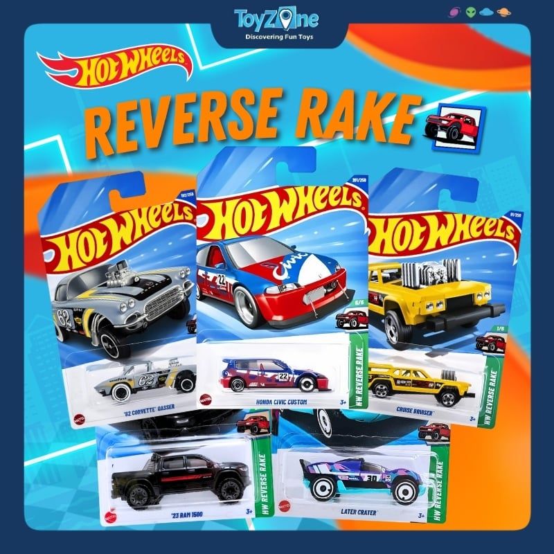 Đồ chơi mô hình xe Hot Wheels HW Reverse Rake chính hãng