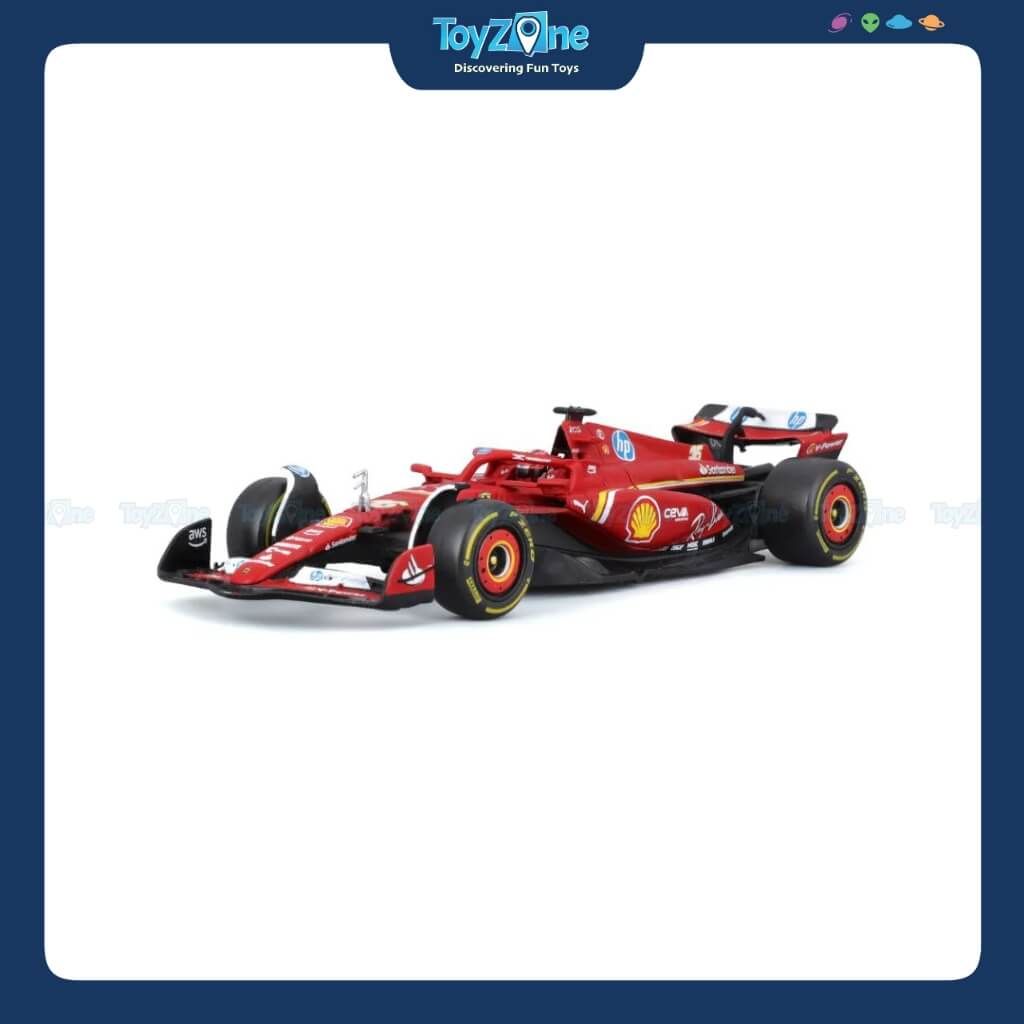 Mô hình xe F1 Ferrari SF-24 có nón bảo hiểm 1:43 BBURAGO