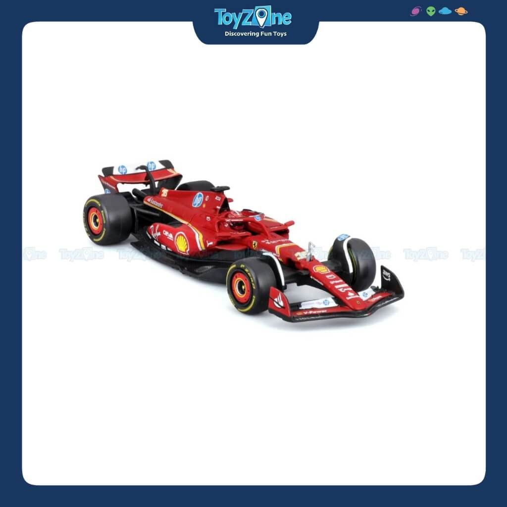 Mô hình xe F1 Ferrari SF-24 có nón bảo hiểm 1:43 BBURAGO