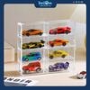 Hộp bảo vệ mô hình xe Hot Wheels, MiniGT, Tomica 8 ngăn 1:64 Mica trong suốt