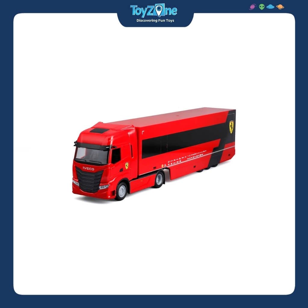 Mô hình xe tải Iveco S-Way 570 chở xe đua F1 Ferrari SF-24 1:43 BBURAGO