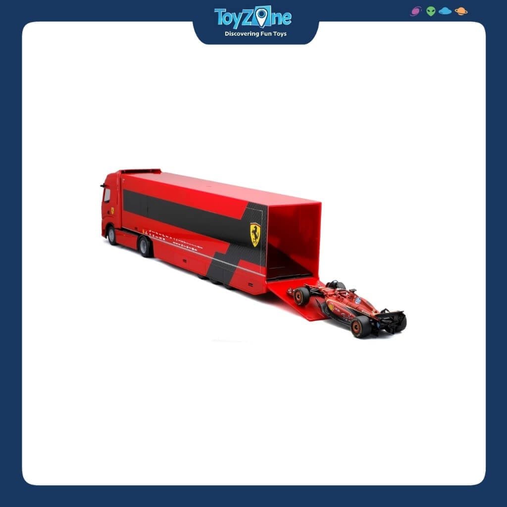 Mô hình xe tải Iveco S-Way 570 chở xe đua F1 Ferrari SF-24 1:43 BBURAGO