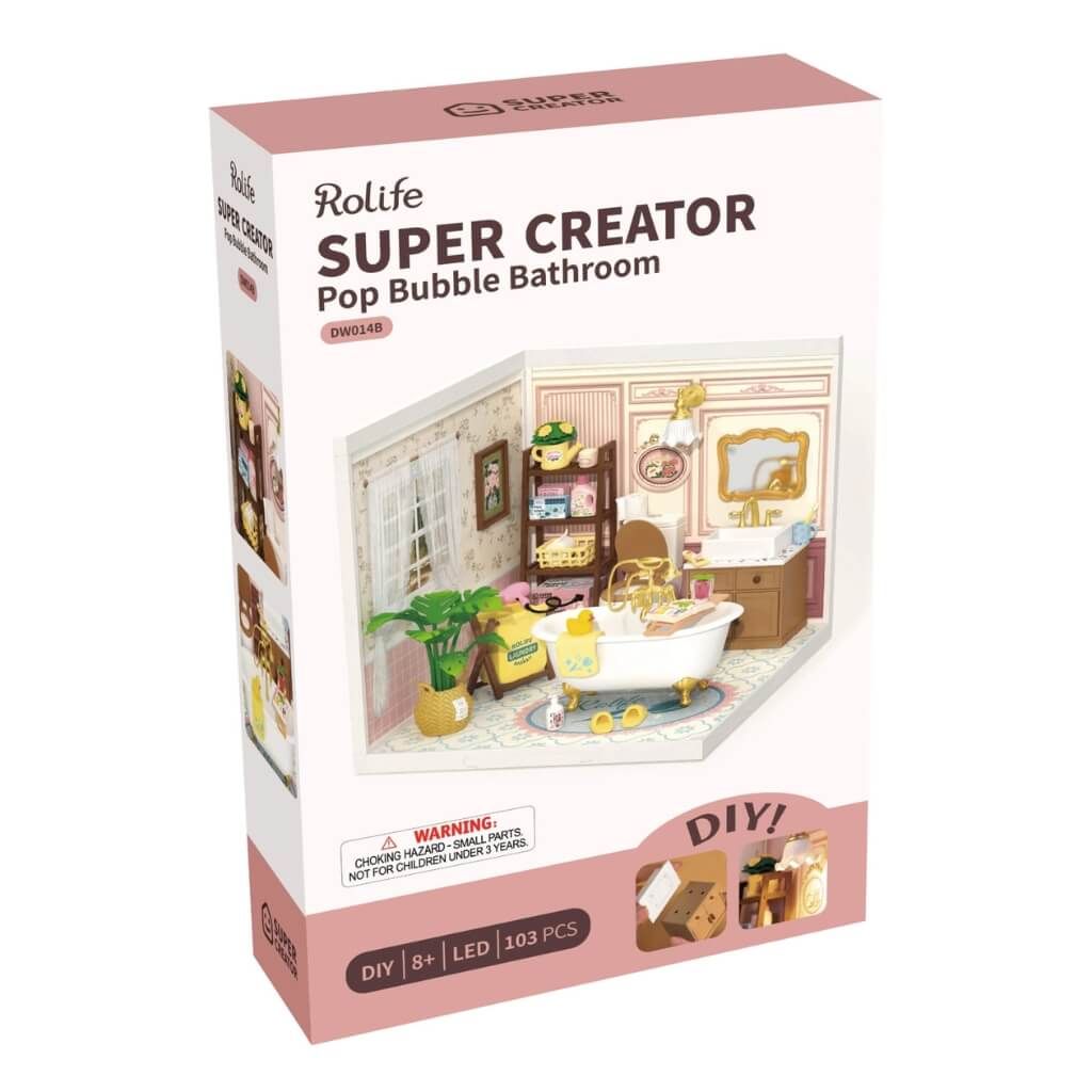 Mô hình lắp ráp nhà nhựa DIY Phòng Tắm Bong Bóng Rolife Super Creator Pop Bubble Bathroom DW014B ROBOTIME