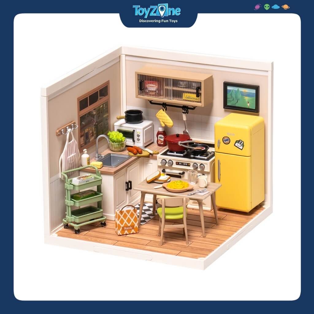 Mô hình lắp ráp nhà nhựa DIY Gian Bếp Vui Vẻ Rolife Super Creator Happy Meals Kitchen DW008 ROBOTIME