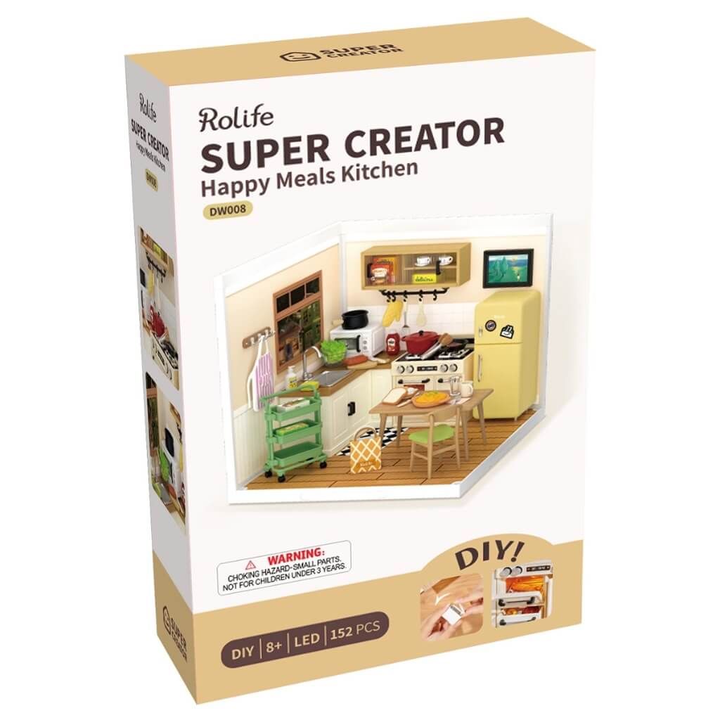Mô hình lắp ráp nhà nhựa DIY Gian Bếp Vui Vẻ Rolife Super Creator Happy Meals Kitchen DW008 ROBOTIME
