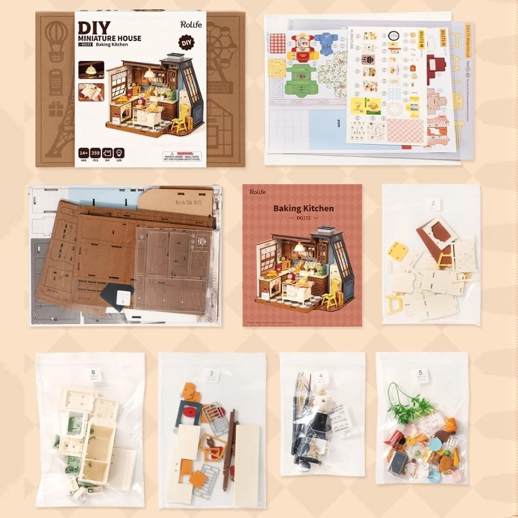 Mô hình lắp ráp nhà gỗ DIY Bếp Làm Bánh Rolife Baking Kitchen ROBOTIME