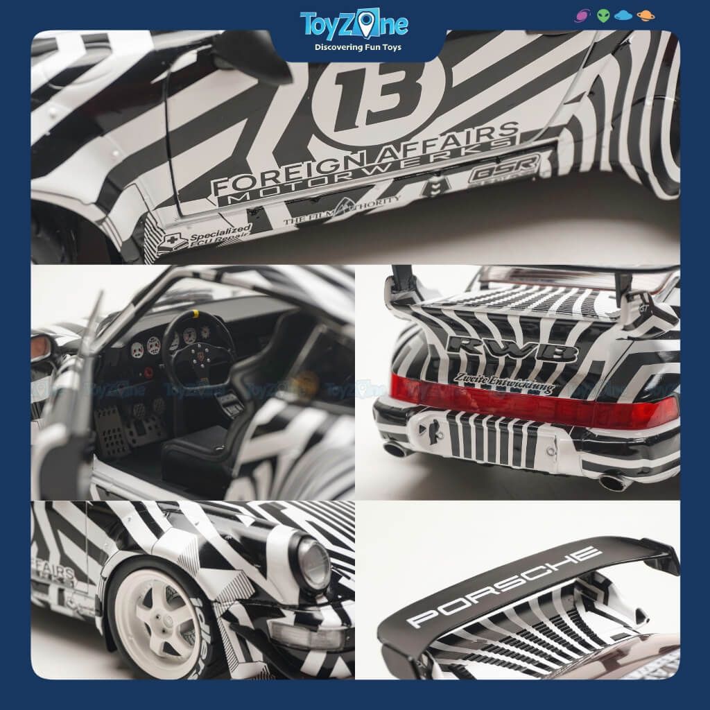 Mô hình xe Porsche 911 RWB Body Kit The Zebra Camouflage 2022 1:18 SOLIDO