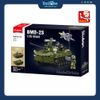 Bộ Đồ Chơi Lắp Ráp Mô Hình Xe Tăng Chiến Đấu Bọc Thép BMD-2S 2in1 1:35 SLUBAN