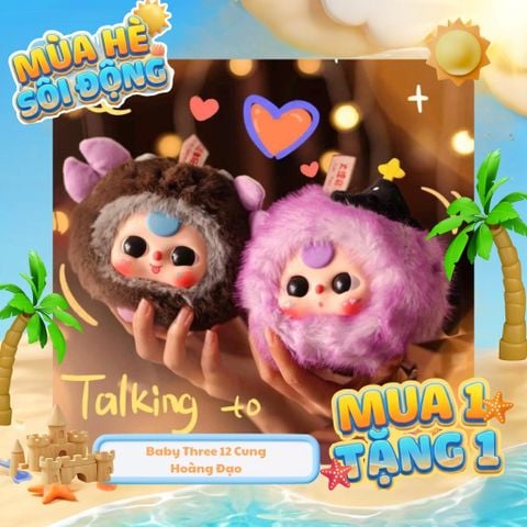 Mô hình Blind box Móc khóa Gấu Bông Baby Three 12 Cung Hoàng Đạo ( 12 Constellations ) BABY THREE