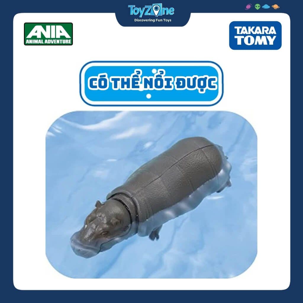 Mô hình đồ chơi Động vật Hà Mã ANIA AS-06 Hippopotamus Float TAKARA TOMY