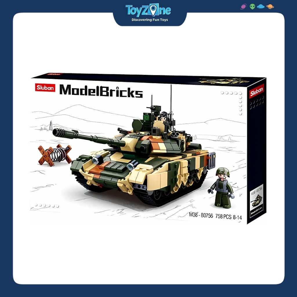 Bộ Đồ Chơi Lắp Ráp Mô Hình Xe Tăng Chiến Đấu Chủ Lực T90MS SLUBAN
