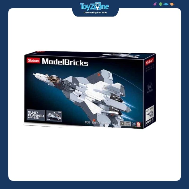 Bộ đồ chơi mô hình lắp ráp Máy bay chiến đấu tiêm kích SU-57 Flanker Sluban