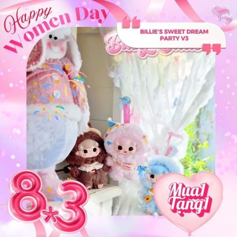 Mô hình Blind box Móc khóa Gấu bông Billie's Sweet Dream Party V3 ( Bữa Tiệc Trong Mơ Ngọt Ngào ) THREE BABIES TOY