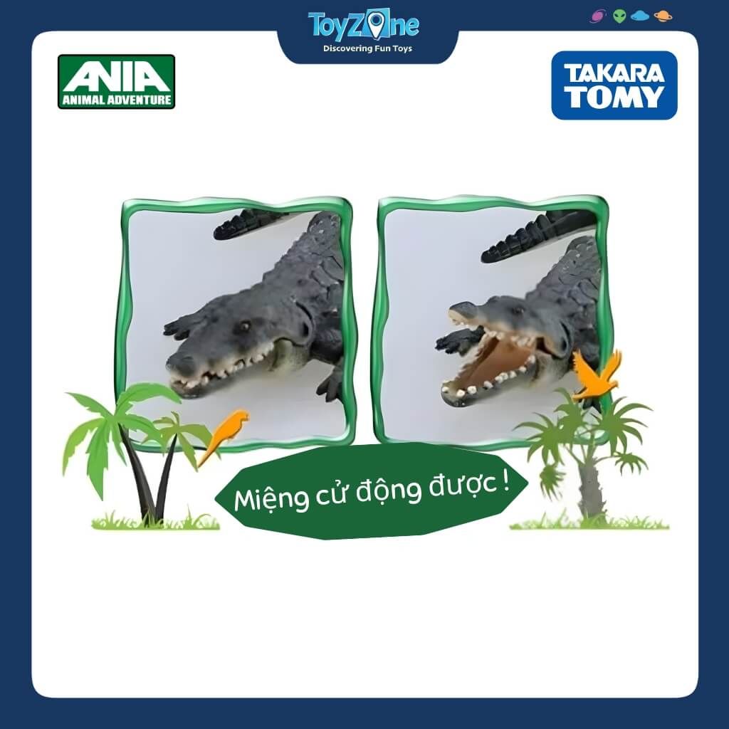 Mô hình đồ chơi Động Vật Cá Sấu Sông Nin ANIA AS-08 Nile Crocodile TAKARA TOMY