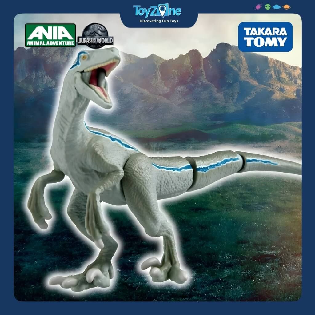 Mô hình đồ chơi Khủng Long Velociraptor ANIA Jurassic World Blue ( With Battle Card ) TAKARA TOMY