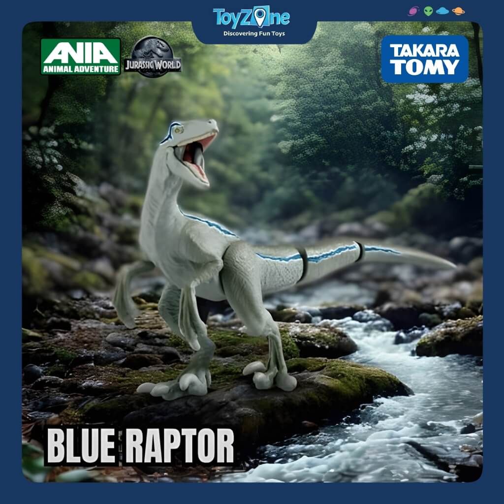 Mô hình đồ chơi Khủng Long Velociraptor ANIA Jurassic World Blue ( With Battle Card ) TAKARA TOMY