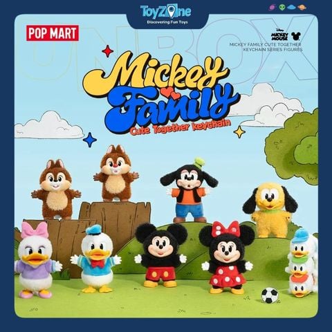 Mô hình Blind box Móc khoá Gấu bông Mickey Family Cute Together Keychain Series POP MART