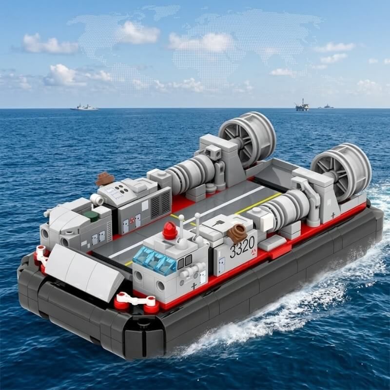 Bộ Đồ Chơi Lắp Ráp Mô Hình Tàu Đệm Khí Đổ Bộ Quân Sự TYPE 726 LCAC WANGE