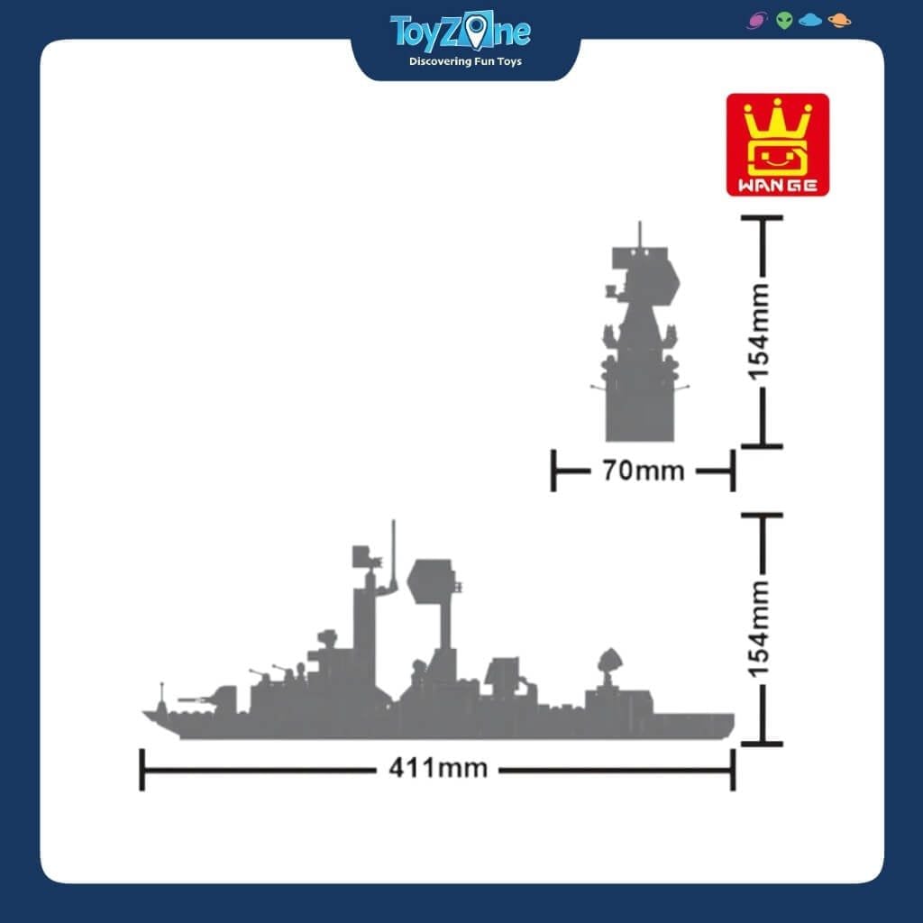 Bộ Đồ Chơi Lắp Ráp Mô Hình Tàu Tuần Dương Tên Lửa Dẫn Đường Varyag WANGE