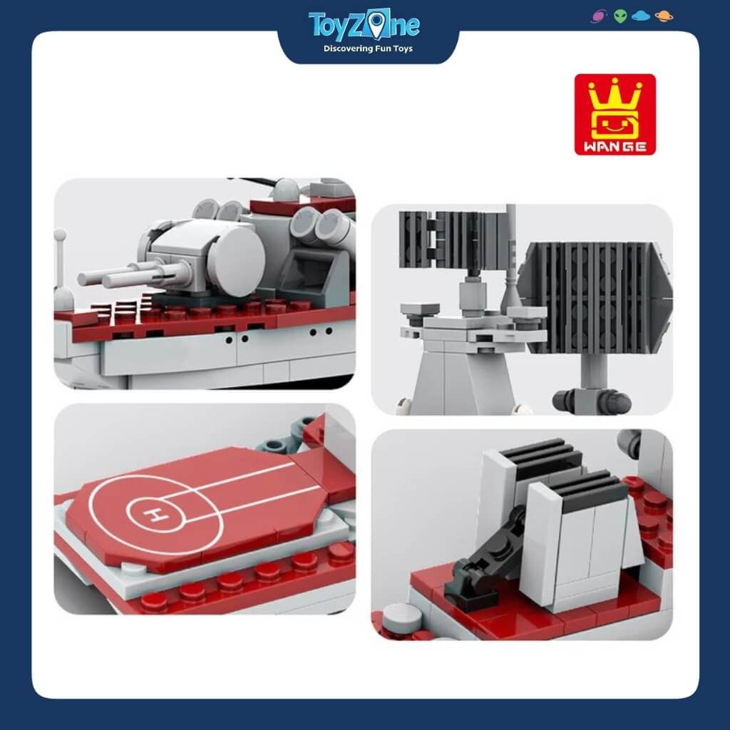 Bộ Đồ Chơi Lắp Ráp Mô Hình Tàu Tuần Dương Tên Lửa Dẫn Đường Varyag WANGE