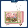 Mô hình gỗ lắp ráp 3D Tivi Chuyến Tàu Hoa Anh Đào Rolife Sakura Dreamy Tour AMT02 ROBOTIME