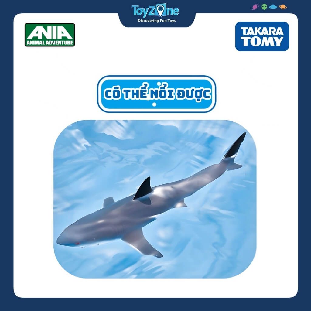 Mô hình đồ chơi Động Vật Cá Mập Trắng Lớn ANIA AS-07 Great White Shark TAKARA TOMY