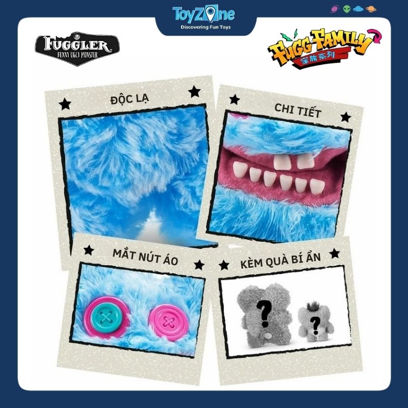  Mô hình đồ chơi sưu tầm Fuggler Fugg Family ( Gia Đình Quái Vật Fuggler ) ZURU TOYS 