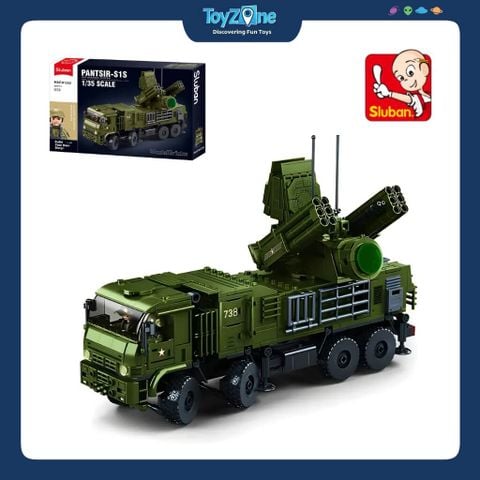 Bộ Đồ Chơi Lắp Ráp Mô Hình Xe Chiến Đấu Phòng Không Pantsir-S1S 1:35 SLUBAN