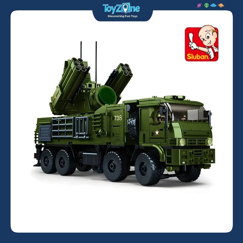 Bộ Đồ Chơi Lắp Ráp Mô Hình Xe Chiến Đấu Phòng Không Pantsir-S1S 1:35 SLUBAN