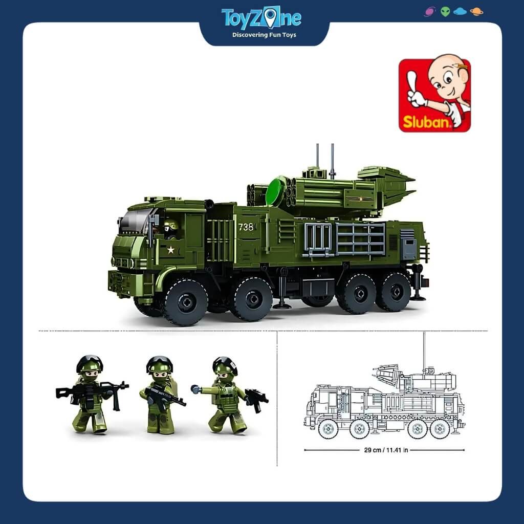 Bộ Đồ Chơi Lắp Ráp Mô Hình Xe Chiến Đấu Phòng Không Pantsir-S1S 1:35 SLUBAN