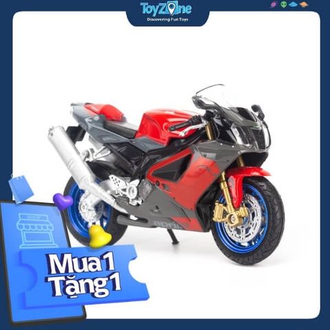 Mô hình xe mô tô Aprilia RSV 1000R 1:18 Welly Red-12808PW